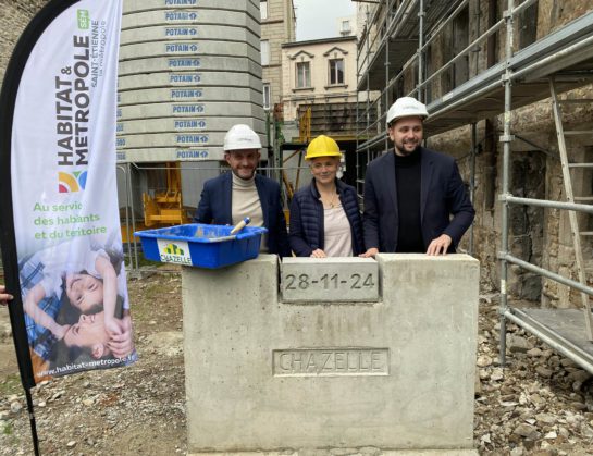 Saint-Chamond : Pose de la 1ère Pierre de la future résidence au 73-75 Rue de la République